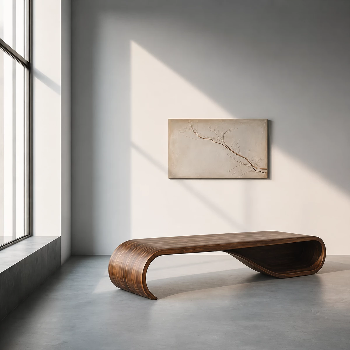 Curved Wood Bench – Natural Oak Bench for Modern Entryway and Minimal Interior - Livewoodcraft - 11