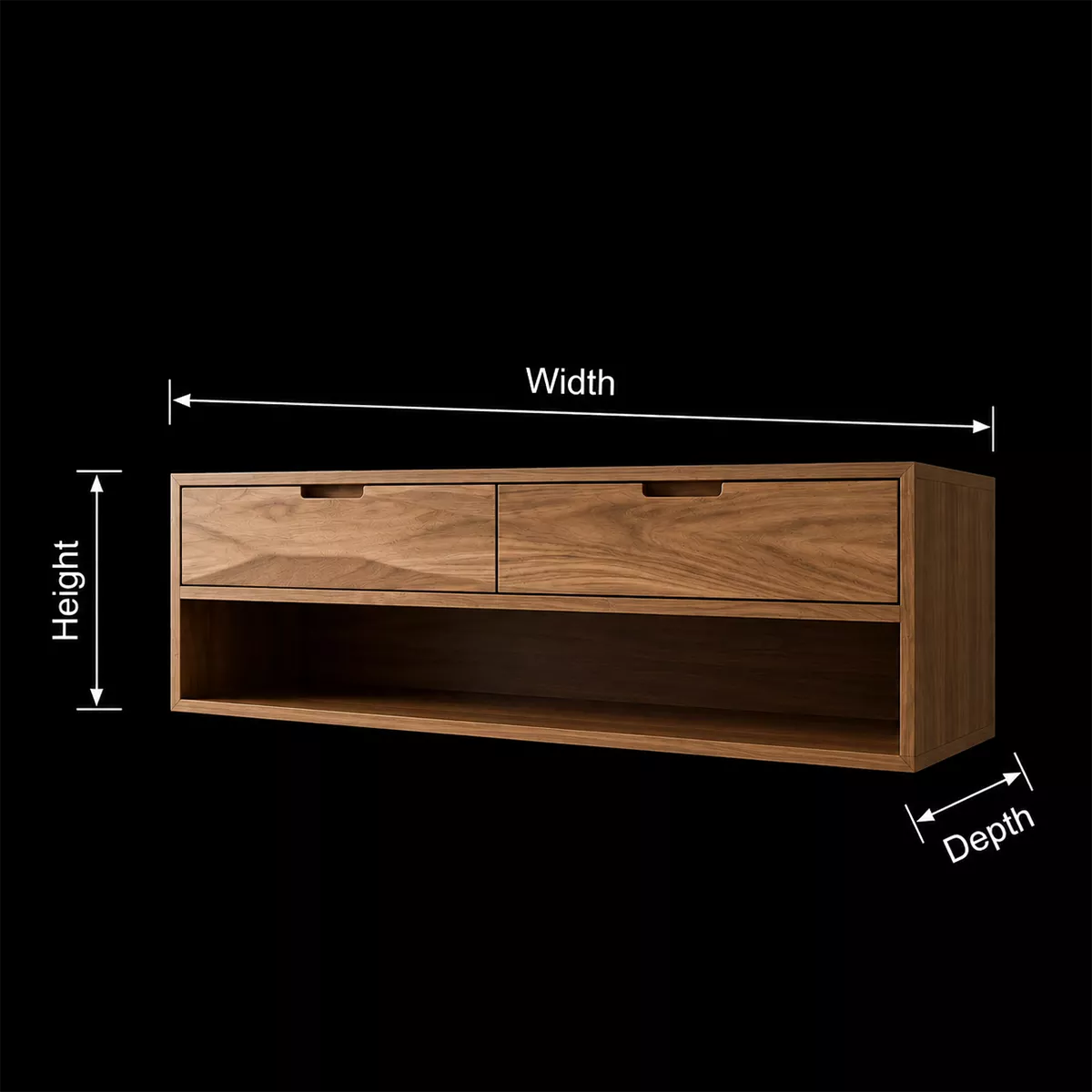 Floating Solid Wood Bathroom Vanity With Open Towel Shelf And Hidden Drawer Storage - Livewoodcraft - 11
