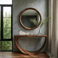 Loop Form Natural Solid Wood Console Table for Entryway and Hallway