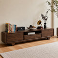 Modern TV Stand with Cabinet Storage and Center Drawer Console