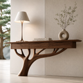 Natural Solid Wood Console Table Sculptural Tree Branch Wabi Sabi Style