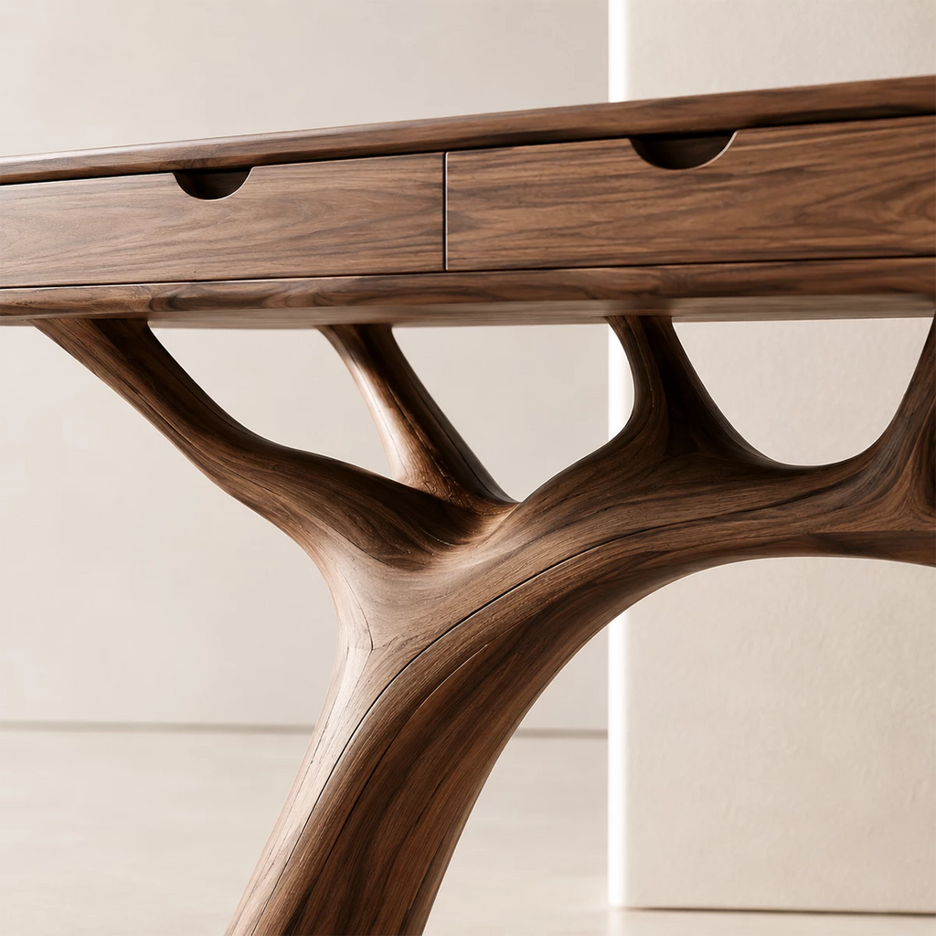 Natural Solid Wood Console Table Branch Frame Wabi Sabi Style