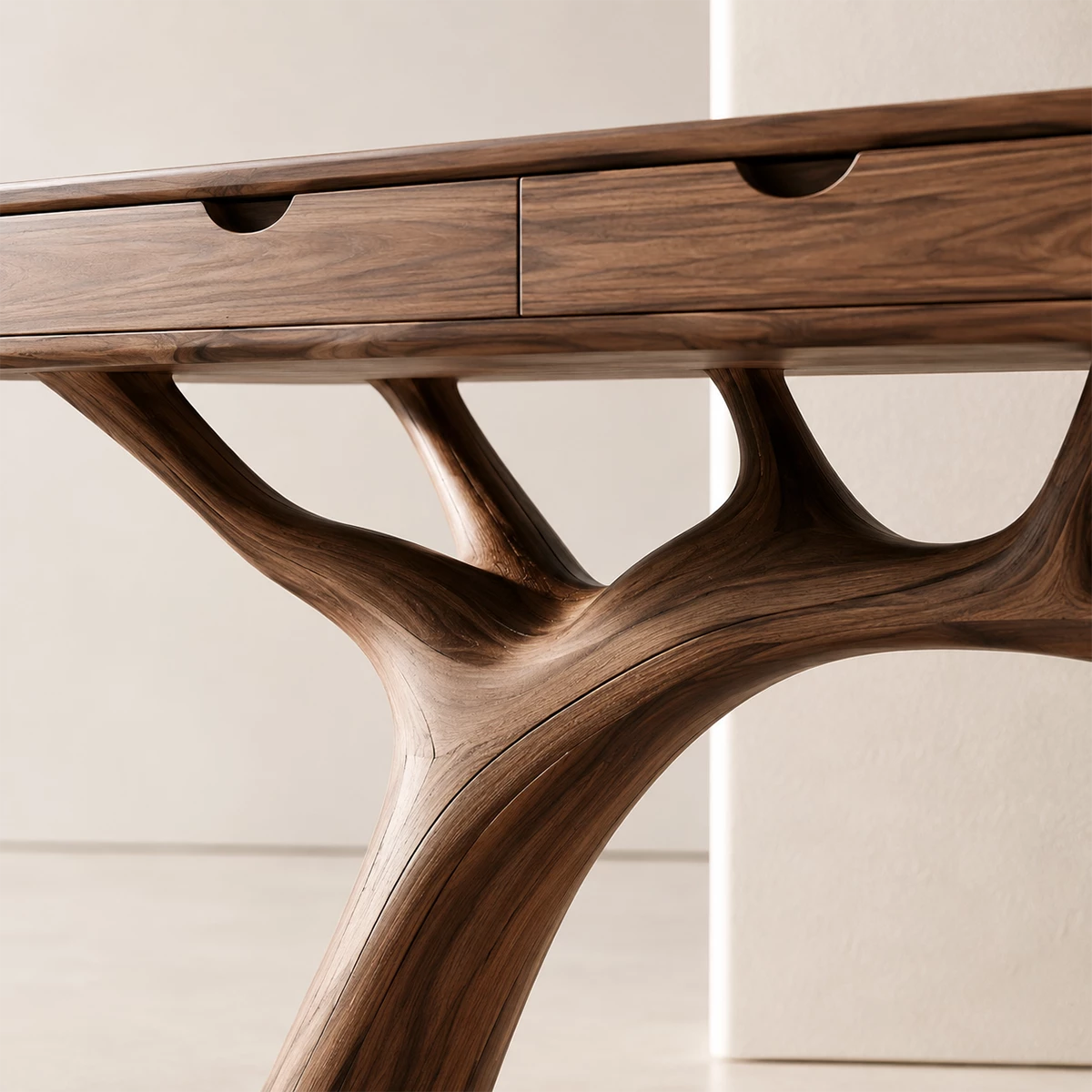 Natural Solid Wood Console Table Branch Frame Wabi Sabi Style