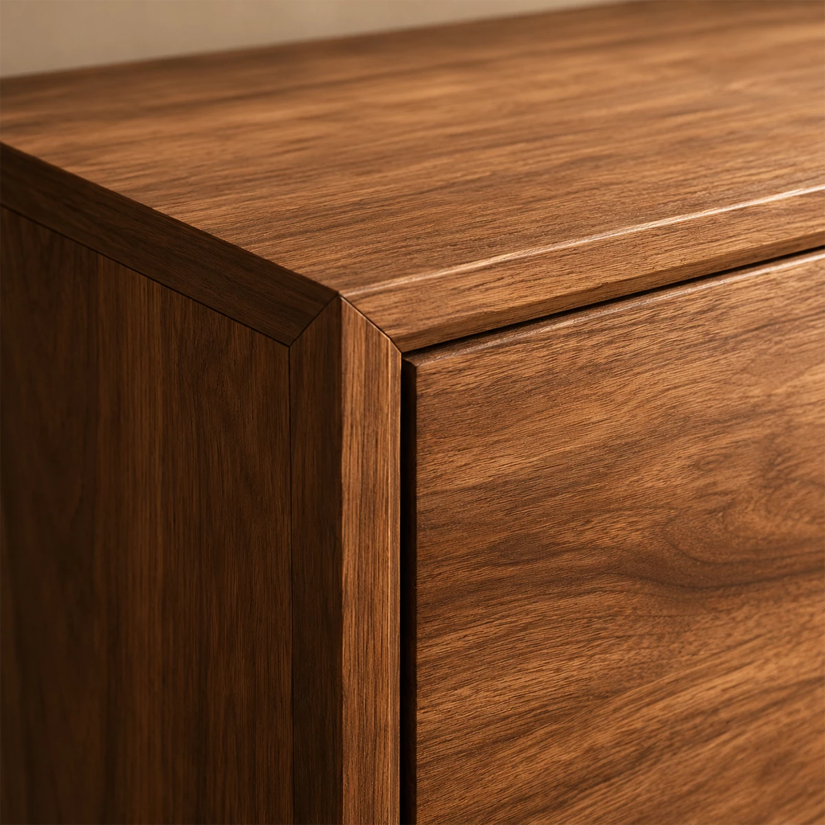 Natural Solid Wood Floating Bathroom Vanity with Concealed Storage and Open Shelf