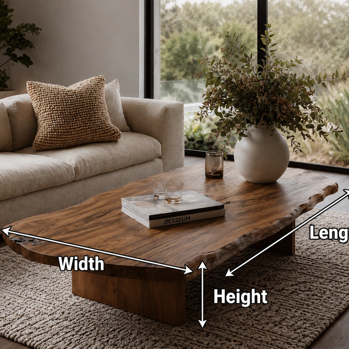 Flowing Sculptural Modern Coffee Table Crafted from Natural Solid Wood