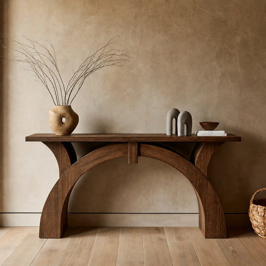 Arched Natural Solid Wood Console Table for Entryway and Hallway - Echotimber