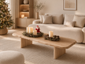 Live Edge Natural Solid Wood Coffee Table with Rustic Modern Form