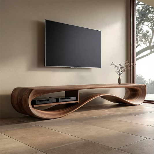 Contemporary Sculptural Wood TV Stand For Living Room - Echotimber