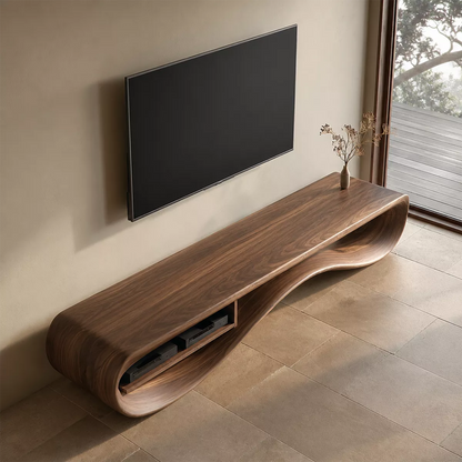 Contemporary Sculptural Wood TV Stand For Living Room - Livewoodcraft - 7