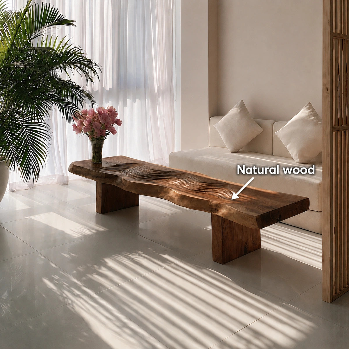 Handcrafted Solid Walnut Live Edge Coffee Table | Organic Rustic Modern Wood Coffee Table - Livewoodcraft - 10