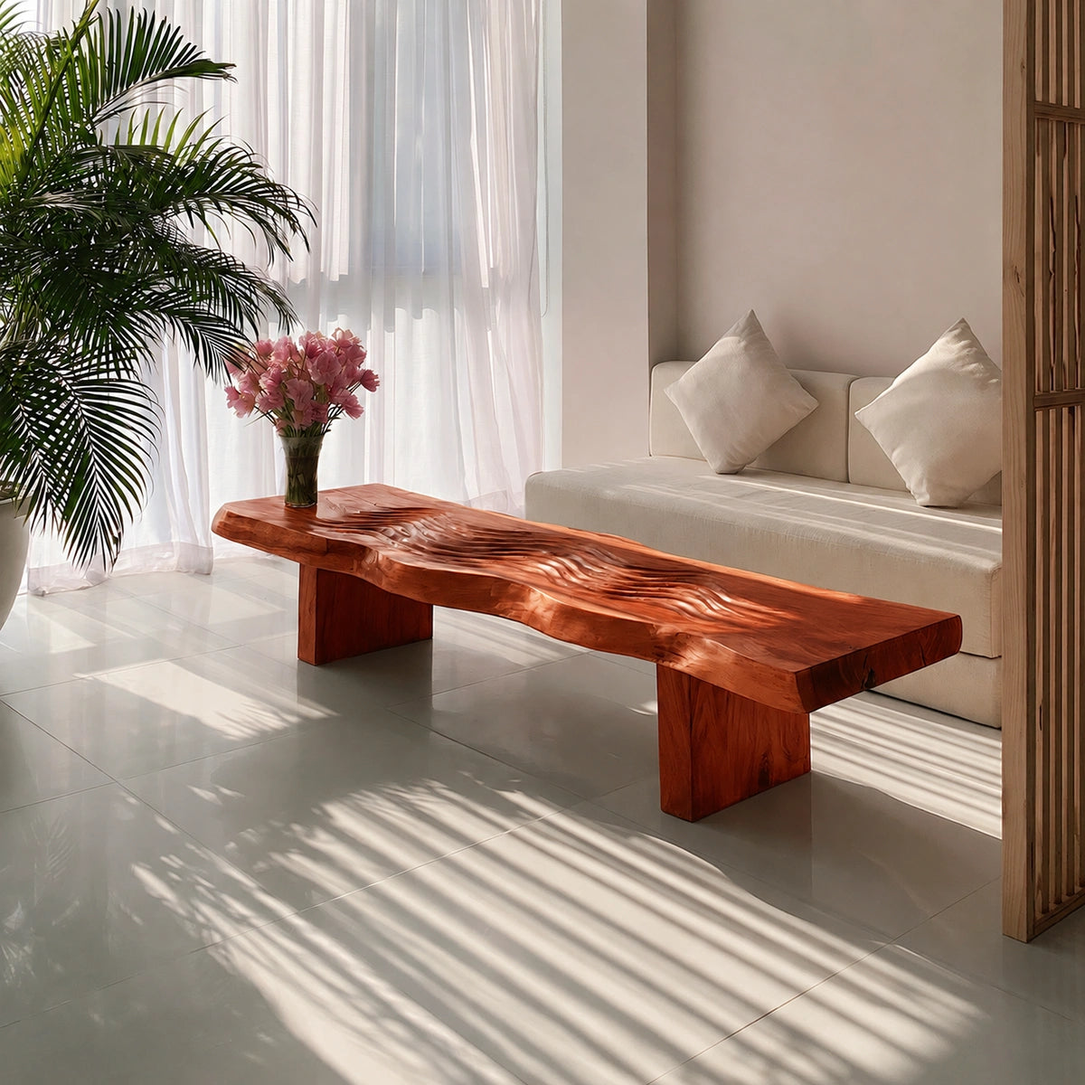 Handcrafted Solid Walnut Live Edge Coffee Table | Organic Rustic Modern Wood Coffee Table - Livewoodcraft - 6