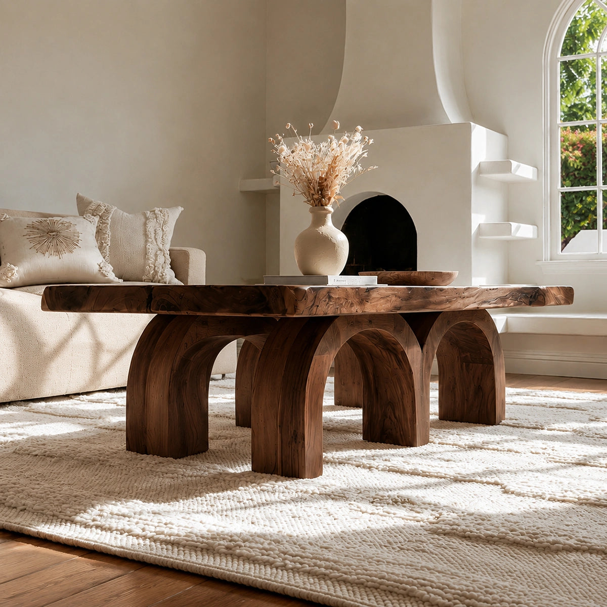 Handcrafted Solid Walnut Live Edge Coffee Table | Rustic Modern Wood Coffee Table for Living Room - Livewoodcraft - 3