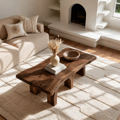 Handcrafted Solid Walnut Live Edge Coffee Table | Rustic Modern Wood Coffee Table for Living Room - Livewoodcraft - 4