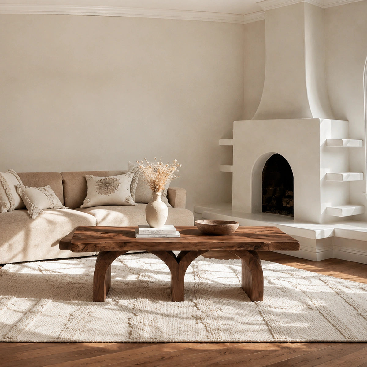 Handcrafted Solid Walnut Live Edge Coffee Table | Rustic Modern Wood Coffee Table for Living Room - Livewoodcraft - 5