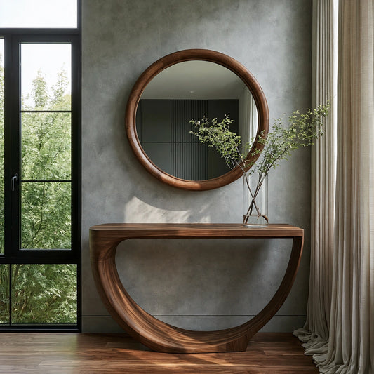 Loop Form Natural Solid Wood Console Table for Entryway and Hallway - Echotimber