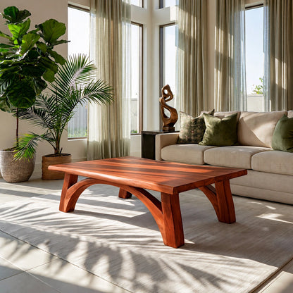 Modern Solid Walnut Coffee Table | Sculptural Curved Leg Wooden Coffee Table for Living Room - Livewoodcraft - 2