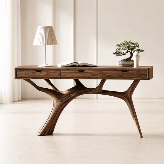 Natural Solid Wood Console Table Branch Frame Wabi Sabi Style - Echotimber