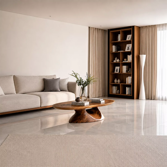Round Solid Wood Coffee Table With Sculptural Hollow Base And Natural Wood Grain For Modern Living Room - Echotimber
