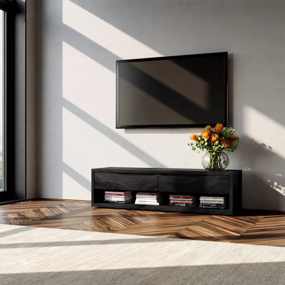 Rustic Solid Wood TV Stand For Living Room - Livewoodcraft - 3