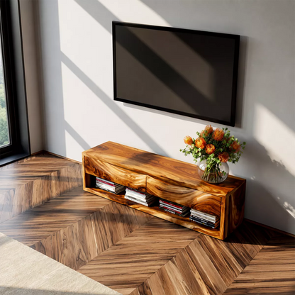 Rustic Solid Wood TV Stand For Living Room - Livewoodcraft - 6
