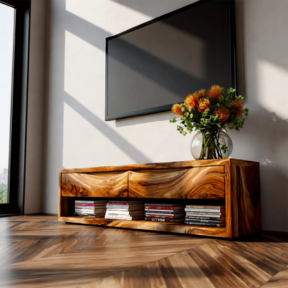 Rustic Solid Wood TV Stand For Living Room - Livewoodcraft - 7