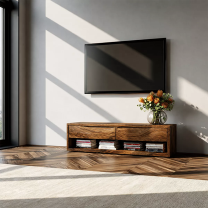 Rustic Solid Wood TV Stand For Living Room - Livewoodcraft - 9