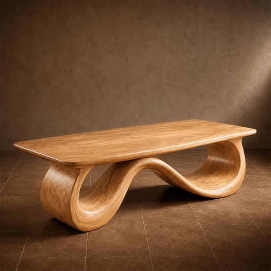 Wave Sculptural Coffee Table Crafted from Natural Solid Wood - Echotimber